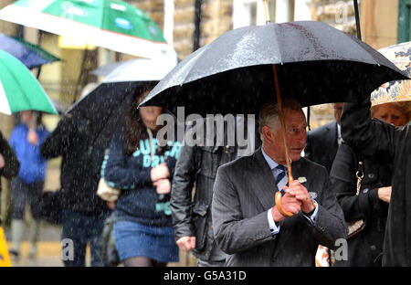 Prince Charles visits Hebden Bridge Stock Photo