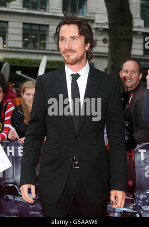 Christian Bale at the premiere of the new Batman film, The Dark Knight Rises at the Odeon Leicester Square, London. Stock Photo