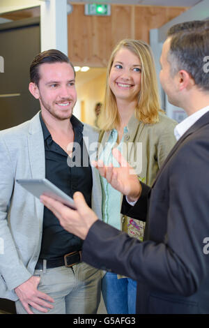 having a conversation Stock Photo