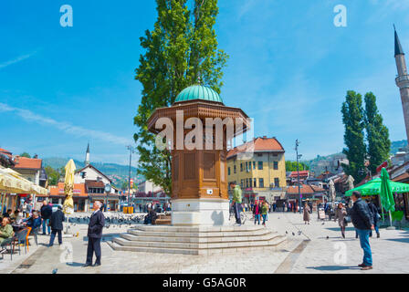 Sebilj square, Bascarsija, old bazaar quarter, Sarajevo, Bosnia and Herzegovina, Europe Stock Photo