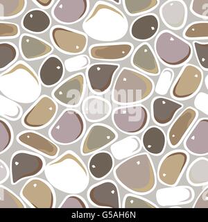 Smooth pebble stone seamless pattern. Gravel cobblestone texture ...