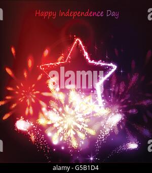 Neon star on the dark Stock Vector