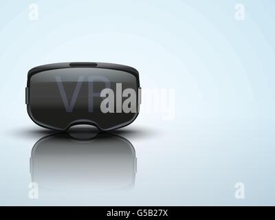 Original stereoscopic 3d vr headset presentation. Inside view on dark ...