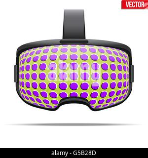 Original stereoscopic 3d vr headset presentation. Inside view on dark ...
