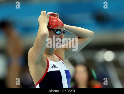 Great Britain's Stephanie Proud during a practice session at the Aquatic Centre, Olympic Park, London. Stock Photo