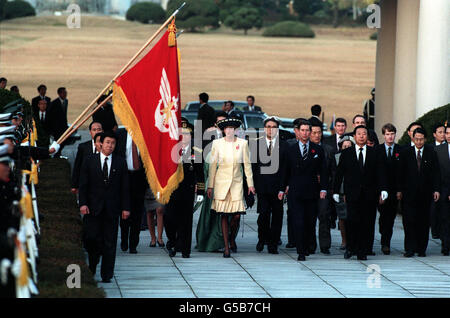 The Prince and Princess of Wales arrive at the national cemetery in Seoul on the first day of their visit to South Korea. Stock Photo