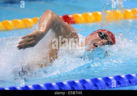 Great Britain's Robbie Renwick during his Men's 400m Freestyle Heat at the Aquatics Centre in London on day one of the London 2012 Olympics. Stock Photo