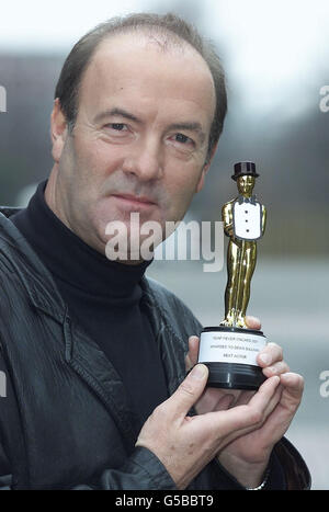 Brookside actor Dean Sullivan who plays Jimmy Corkhill, after he received his 'Soap Oscar' for best actor at the Granada Studios in Manchester. The 'Soap Oscars' was organised by ITV2's Soap Fever programme to coincide with the Academy Awards. * in the United States. Stock Photo