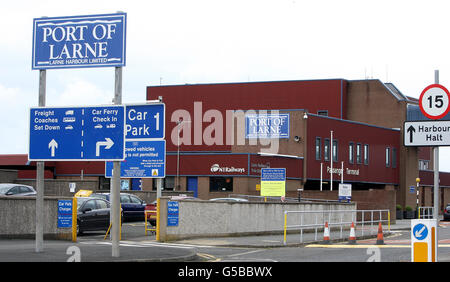 Larne ferry terminal, Larne Co Antrim. Stock Photo