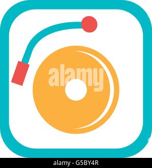 blue and yellow dj turntable,vector graphic Stock Vector