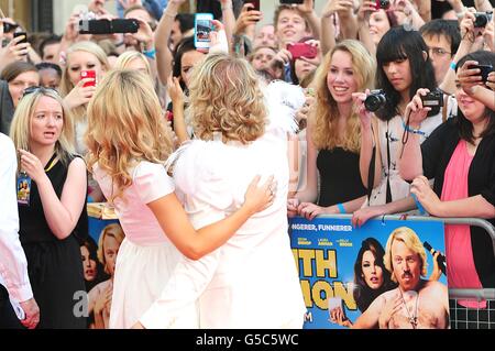Laura Aikman and Leigh Francis aka Keith Lemon arriving for the UK Premiere of Keith Lemon : The Film, at the Vue West End, London. Stock Photo