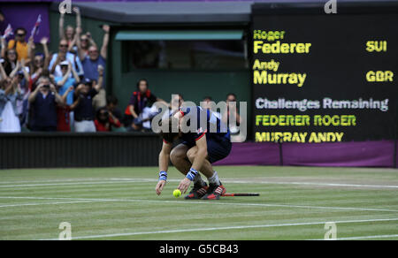 Great Britain's Andy Murray wins the Final of the Men's Singles match at the Olympic Tennis Venue, Wimbledon.