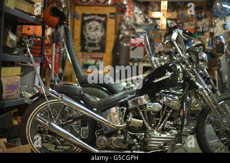 Vintage period correct Chopper Motorcycle Stock Photo