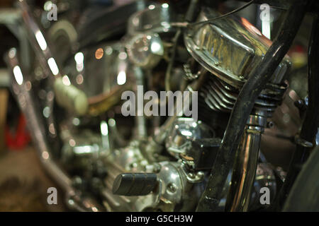 Vintage period correct Chopper Motorcycle Stock Photo