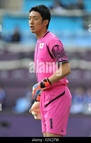 Japan goalkeeper Shuichi Gonda during the Group D match between Japan and Honduras at the City of Coventry Stadium. Stock Photo