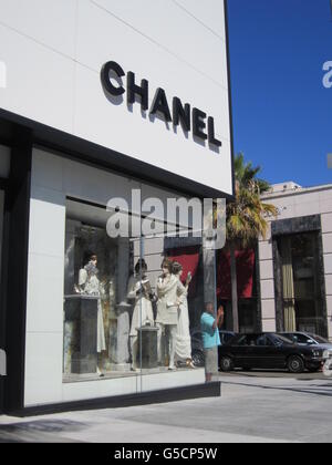 Chanel Retail Store Exterior on Rodeo Drive in Beverly Hills Stock Photo