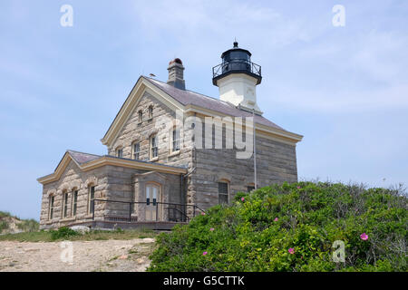 North Light Lighthouse, Block Island, Rhode Island Stock Photo