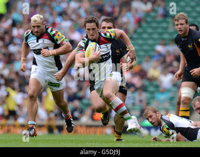 Rugby Union - Aviva Premiership - London Wasps v Harlequins - Twickenham. Harlequins Tom Williams on his way to scoring their first try during the Aviva Premiership match at Twickenham, London.