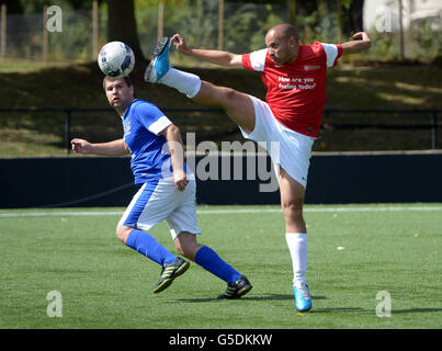 Soccer - Fulham Foundation Event. General action from the Fulham Foundation event which helps people get back into the community through sport Stock Photo