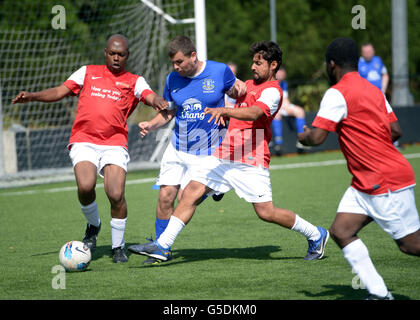 General action from the Fulham Foundation event which helps people with mental disability get back into the community through sport Stock Photo