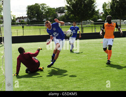 General action from the Fulham Foundation event which helps people get back into the community through sport Stock Photo