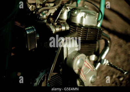 Vintage period correct Chopper Motorcycle Stock Photo