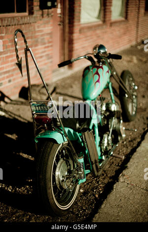 Vintage period correct Chopper Motorcycle Stock Photo