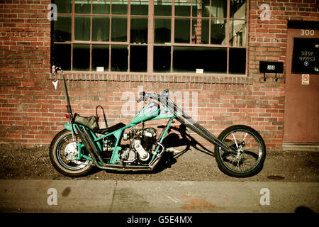 Period correct chopper motorcycle Stock Photo