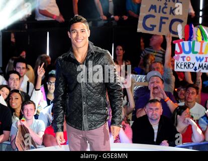 Ashley McKenzie leaves the Celebrity Big Brother House during the live final at Elstree Studios, Borehamwood, after being evicted. Stock Photo