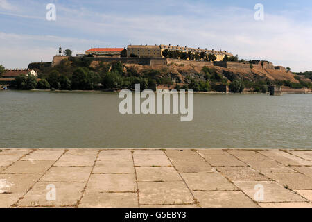 Travel stock - Novi Sad - Serbia. General view of the Petrovaradin Fortress in Novi Sad from across the Danube Stock Photo