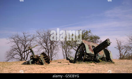 General view of discarded guns at the Petrovaradin Fortress in Novi Sad Stock Photo