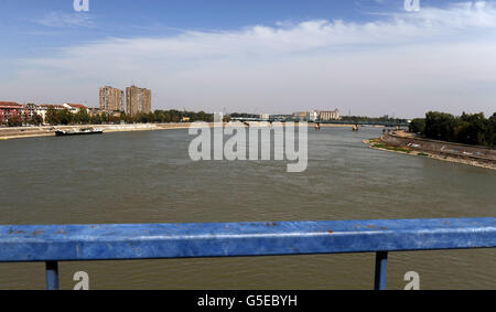 Travel Stock - Novi Sad - Serbia. General view of the river Danube in Novi Sad Stock Photo