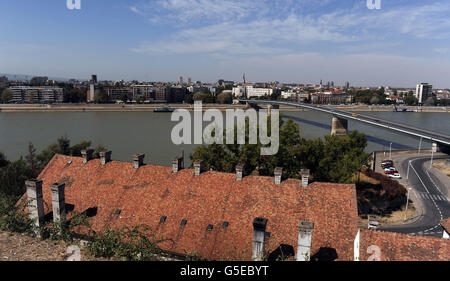 Travel Stock - Novi Sad - Serbia. General view of the river Danube in Novi Sad Stock Photo