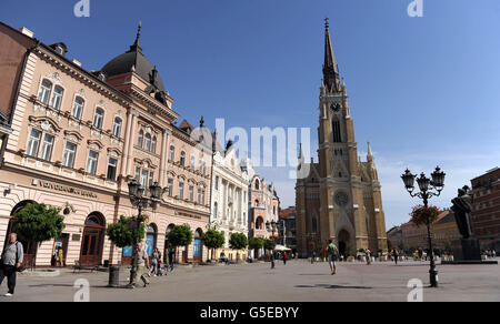 Travel stock - Novi Sad - Serbia. General view of Liberty Square in Novi Sad Stock Photo