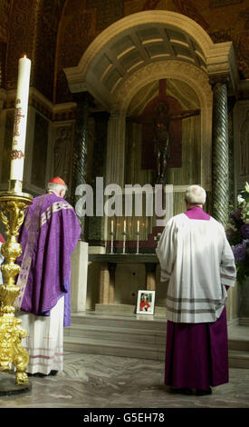 A memorial mass at Westminster Cathedral, central London, for the late Cardinal Thomas Winning who died after suffering a suspected second heart attack, age 76. His coffin was carried into the Archdiocese of Glasgow, and will lay in state until 22/6/01. * Mgr James Clancy, the Administrator of St Andrew's Cathedral, who was until the cardinal's death Vicar General of the Archdiocese, will take up the interim post. Stock Photo