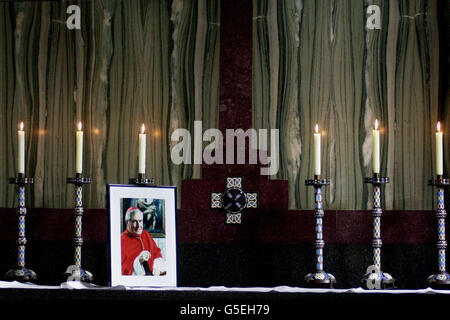 A memorial mass at Westminster Cathedral, central London, for the late Cardinal Thomas Winning who died after suffering a suspected second heart attack, age 76. His coffin was carried into the Archdiocese of Glasgow, and will lay in state until 22/6/01. * Mgr James Clancy, the Administrator of St Andrew's Cathedral, who was until the cardinal's death Vicar General of the Archdiocese, will take up the interim post. Stock Photo