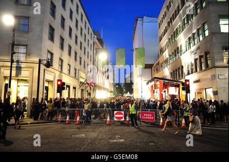 A general view of Bond Street, London which has been closed off as part of the Vogue Fashion Night Out. Stock Photo