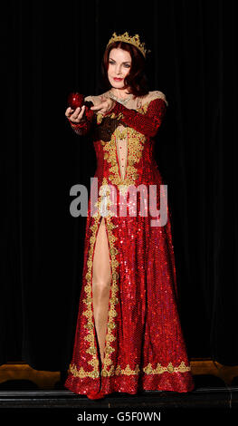 Priscilla Presley is dressed as the Wicked Queen at the launch of Snow White and the Seven Dwarfs which will start on 7th of December 2012 at the New Wimbledon Theatre in London. Stock Photo