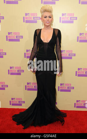 MTV Video Music Awards 2012 - Arrivals - Los Angeles. Miley Cyrus arriving at the MTV Video Music Awards at the Staples Centre, Los Angeles. Stock Photo