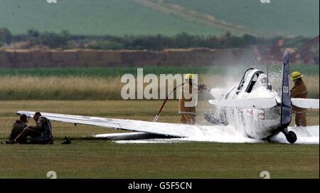 Duxford Air Museum Crash Stock Photo