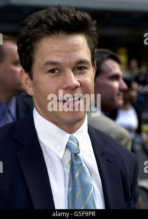 Actor Mark Wahlberg arrives at world premiere of 'Planet of the Apes' at the Ziegfeld theatre in New York. Wahlberg stars in the movie. * 14/08/2001: One of the most eagerly awaited films of the year, Planet of the Apes, will be unmasked when it get its UK premiere in London. The re-working of the classic 1968 Charlton Heston film has already proved a box office smash in the US, where it opened a fortnight ago.Stars of the film including Helena Bonham Carter and Mark Wahlberg are expected at the premiere which takes place at the Odeon, Leicester Square. Stock Photo