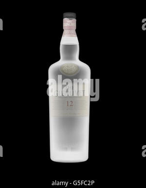 A bottle of Glenlivet whiskey 12 years under x-ray Stock Photo