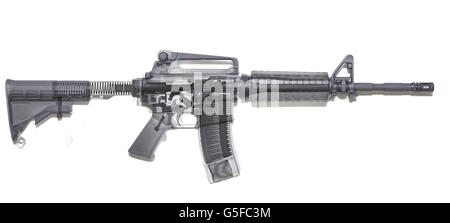 M4 (m16A2) Assault rifle under x-ray on white background Stock Photo
