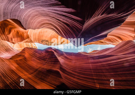 I had an absolutely stunning time in Antelope Canyon, Arizona. It was so incredible discovering this slot canyon Stock Photo