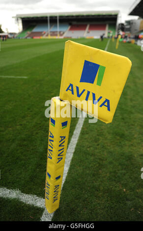 Rugby Union - Aviva Premiership - Harlequins v London Saracens - Twickenham Stoop. General view of an Aviva branded corner flag