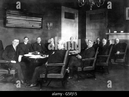 American President Woodrow Wilson and his cabinet. Stock Photo