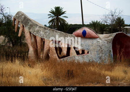 crocodile farm in the Jordan River Valley, abandoned structures Stock Photo