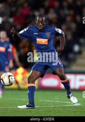 Soccer - npower Football League Championship - Hull City v Blackpool - KC Stadium. Isaiah Osbourne, Blackpool Stock Photo