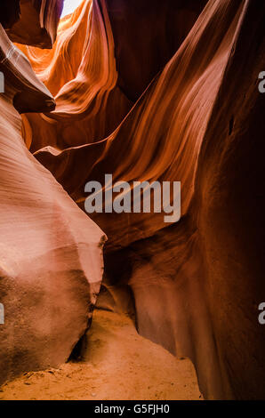 I had an absolutely stunning time in Antelope Canyon, Arizona. It was so incredible discovering this slot canyon Stock Photo
