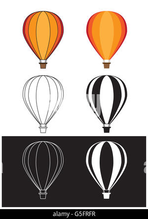 Illustrations of hot air balloons Stock Photo